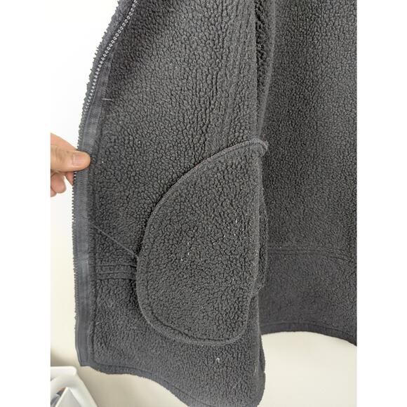 Coldwater Creek Red Faux Suede‎ Panels w Black Faux Fur Trim Coat Size M - Picture 8 of 10